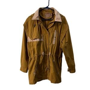 East West Rugged Women’s Medium Coat Brown Long Work Jacket Oversized